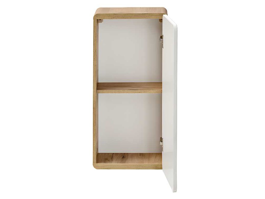 Vente-unique Badkamerkast | Badkamerkast Naturel En Wit - L35 X B22 X H75 Cm - Aruba