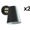 OZAIA Wandlamp | Set Van 2 Vintage Wandpanelen - Ijzer - H. 33 Cm - Zwart - Trevis