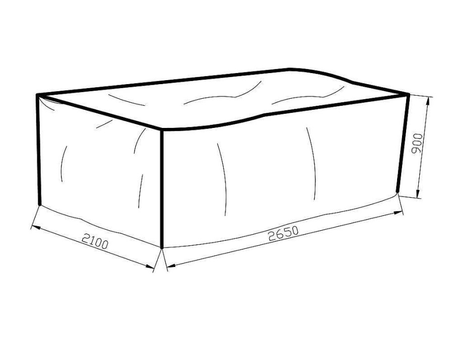 Vente-unique Tuindecoratie | Furnco Hoes Voor Tuinmeubelen 210 X 265 X 90 Cm Grijs.