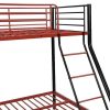 Vente-unique Kinderbed Stapelbed | Stapelbed Elevatio Iv - 90 En 140 X 190 Cm - Staal - Zwart En Rood + Matras