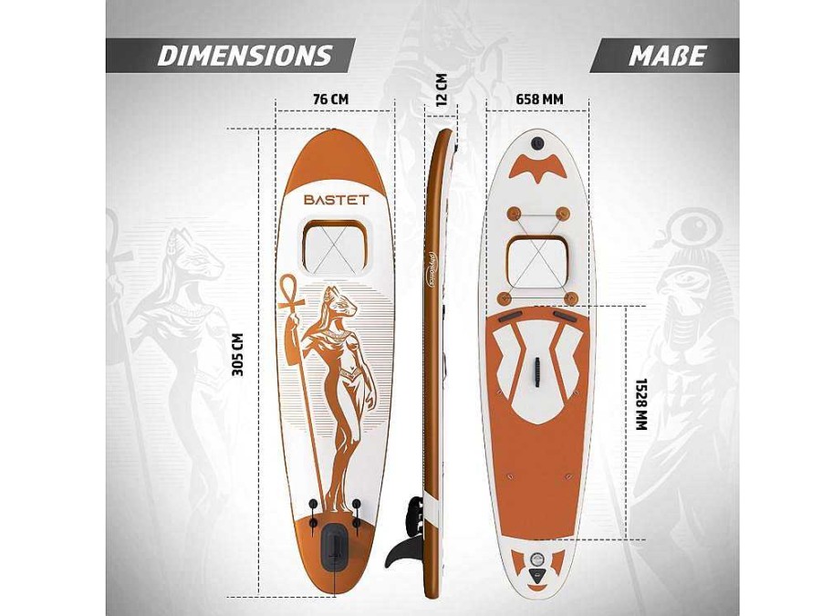 Vente-unique Watersport | Sup Board Bastet 305 Cm - Rose Goud - Incl. Accessoires