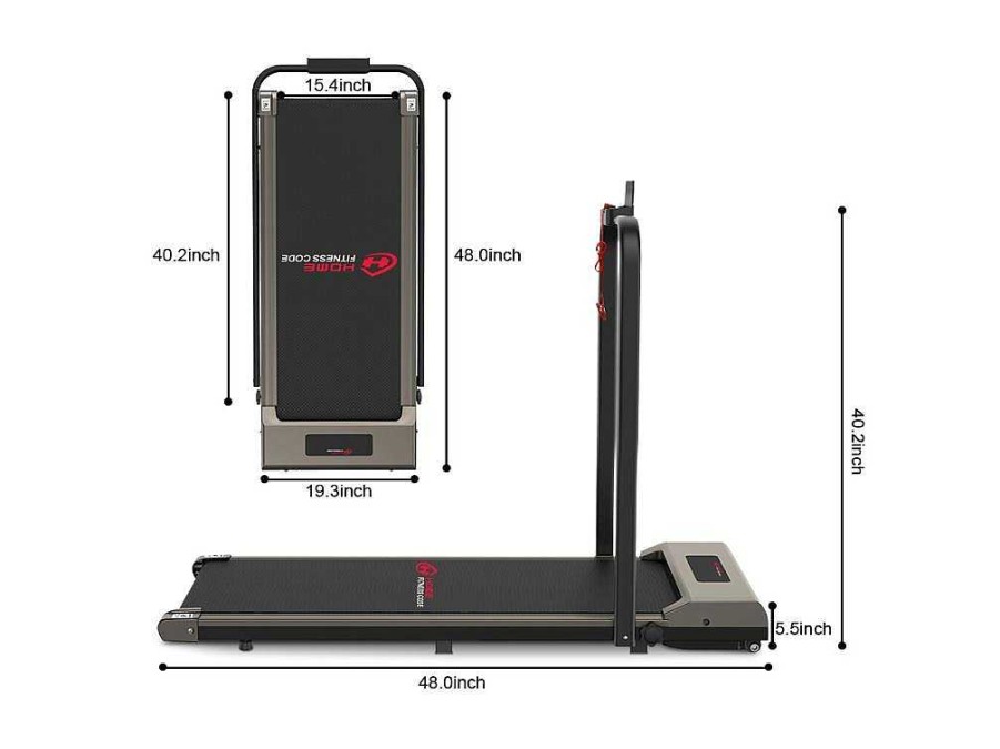 Vente-unique Fitness | 2 In 1 Elektrische Vouwpartij Met Lcd -Scherm Versterkt Frame Voor Thuiskantoor