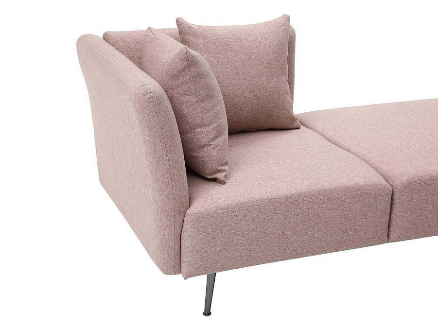 Vente-unique Chaise Longue | Chaise Longue Rechts Van Roze Stof Napasa