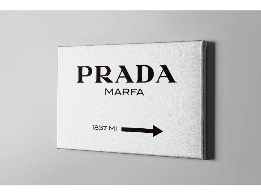 EPIKASA Decoratieve Wandplaat | Afdrukken Op Canvas Prada Marfa, Wit, Zwart, 45X3X70 Cm, Epikasa