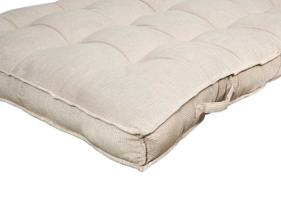 OZAIA Huistextiel | Palletkussen Van Ribfluweel - L120 X D80 Cm - Beige - Baila