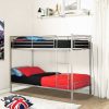 Vente-unique Kinderbed Stapelbed | Stapelbed Duotis Ii - 2 X 90 X 190 Cm - Zilver