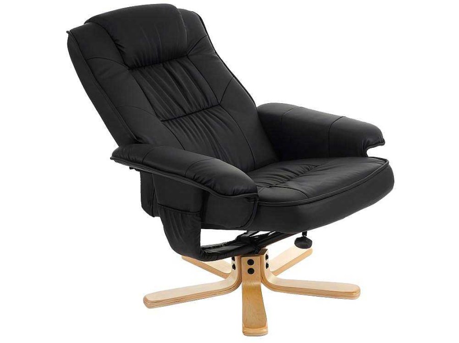 Vente-unique Fauteuil Kunstleer | Relax Fauteuil H56, Zwart