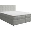 Ysmée Boxspringbed | Set Bed Met Hoofdbord Met Capitons + Bedbodem Met Opbergruimte + Matras + Dekmatras - 180 X 200 Cm - Stof - Lichtgrijs - Kida Van Ysmee