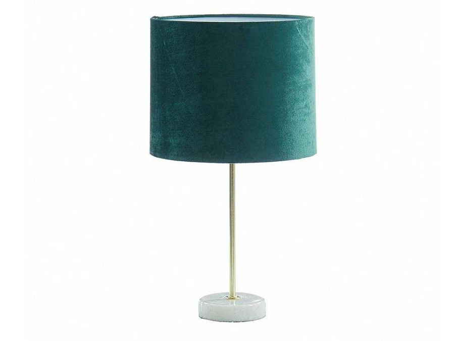 OZAIA Lamp | Schemerlamp Van Fluweel Met Charmante Stijl Aegon - Sokkel Van Marmer - 25 X 25 X 43 Cm - Groen