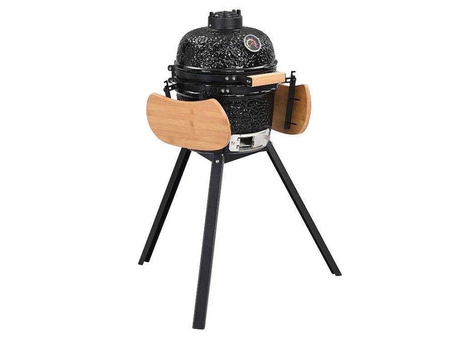 Vente-unique Buitenkeuken | Kamado-Houtskoolbarbecue Van Keramiek En Bamboe 32 X 52 X 94 Cm - Eriko