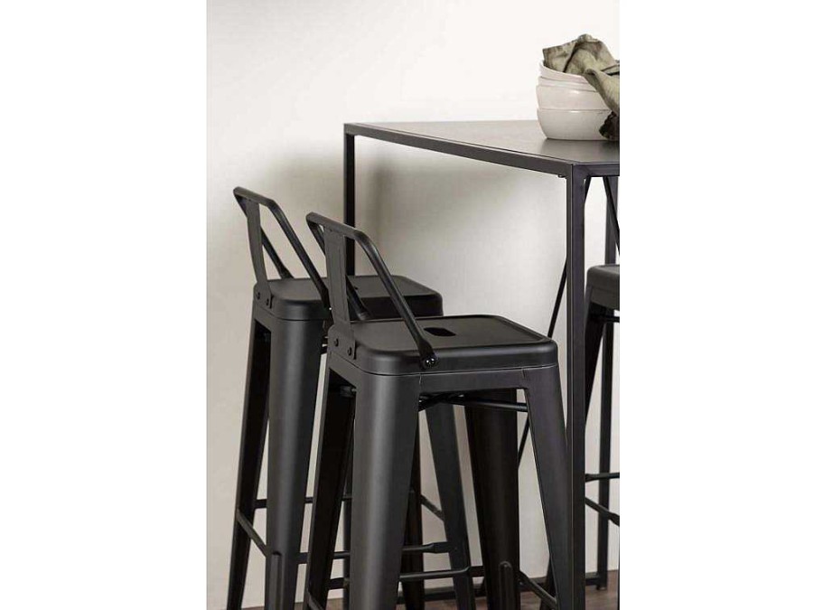 Vente-unique Barmeubel | Brea Barmeubelset Bartafel Zwart En 4 Tempe Barstoelen Zwart.