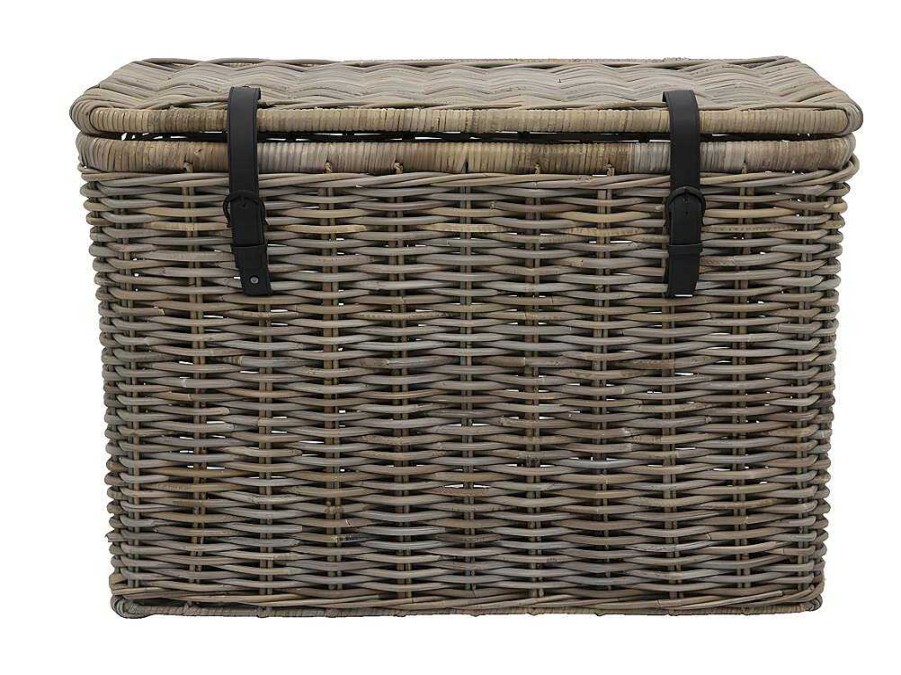 OZAIA Opbergaccessoire | Set Van 2 Opbergkoffers Van Kubu Nefta - L80 X D45 X H55 Cm En L70 X D35 X H45 Cm - Natuurlijk Grijs