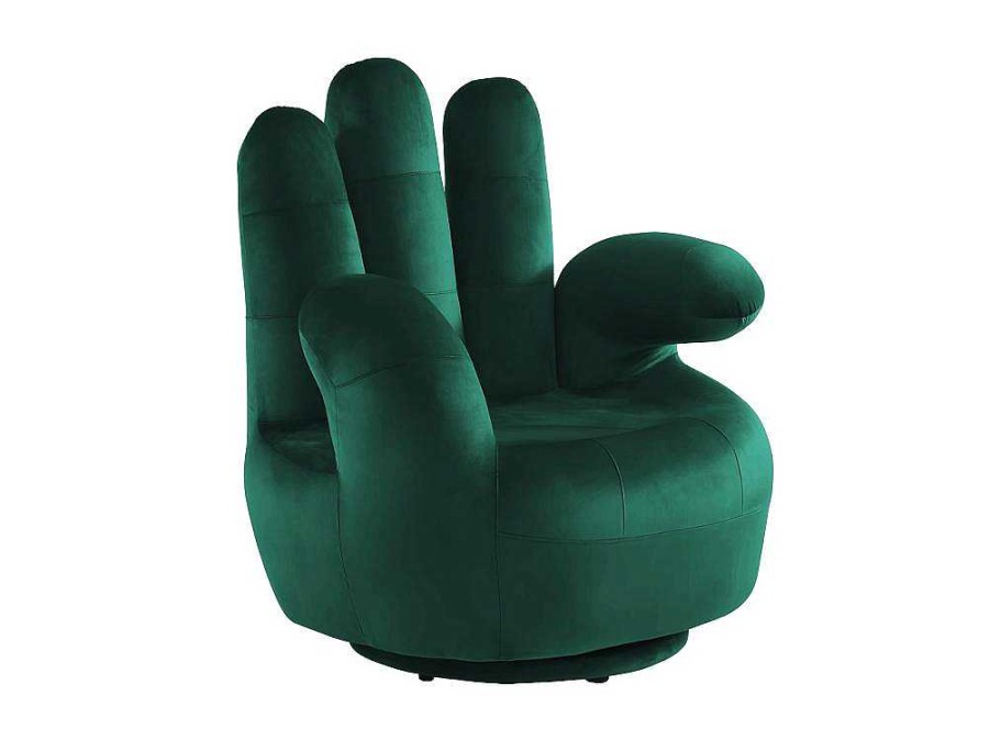 Vente-unique Handstoel | Draaibare Fauteuil Hand Catchy Van Fluweel - Spargroen