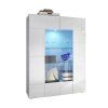 Vente-unique Boekenkast & Vitrine | Vitrinekast Calisto - Met Led-Verlichting - Twee Deuren Van Glas - Wit Gelakt