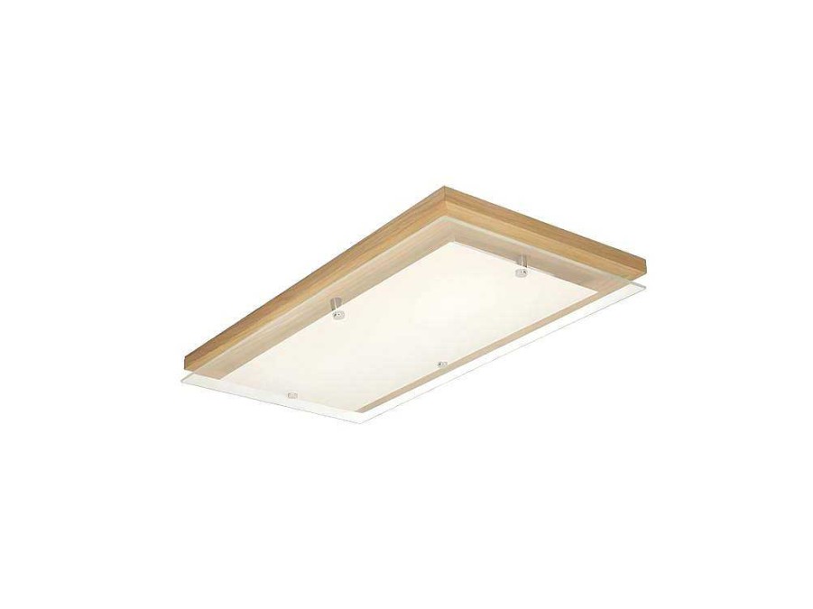 EPIKASA Plafondlamp | Finn Plafondlamp, Eik, Chroom, Wit, 57X29X6,5 Cm, Epikasa