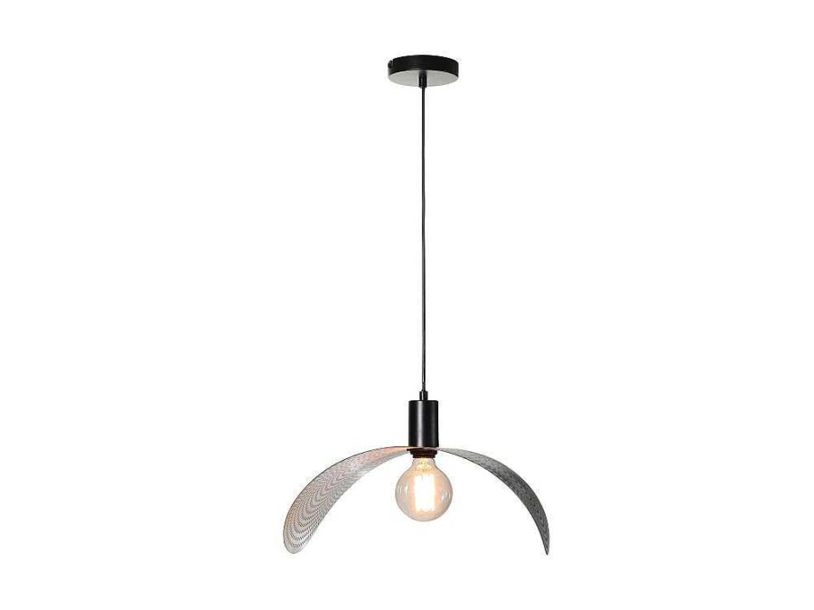 OZAIA Hanglamp | Gebogen Hanglamp Met Design-Stijl Van Metaal - L60 X D41 Cm - Zwart En Binnenkant Goudkleurig - Lucena