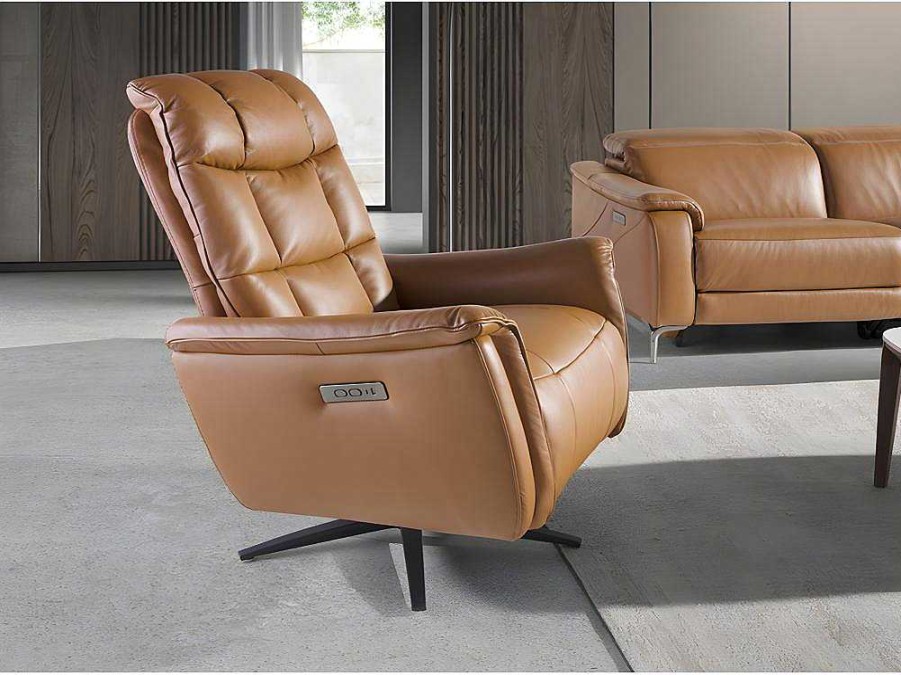 Angel Cerda Fauteuil Leer | Bruine Leren Draaifauteuil 5117 Angel Cerda