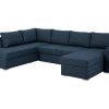 Vente-unique Modulair | Stan Slaapbank, Hoek Links Met Chaise Longue Rechts, In Blauw.