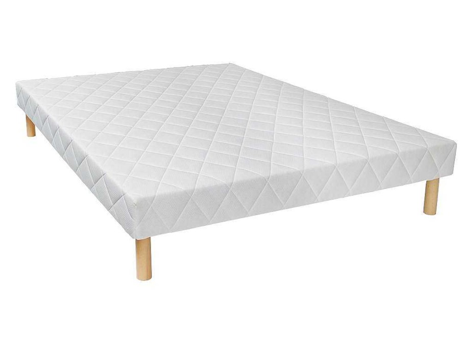 Ysmée Bedbodem | Decoratief Gewatteerde Bedbodem Met 14 Multiplex-Latten Panacea Van Dreamea - Wit - 140X190 Cm