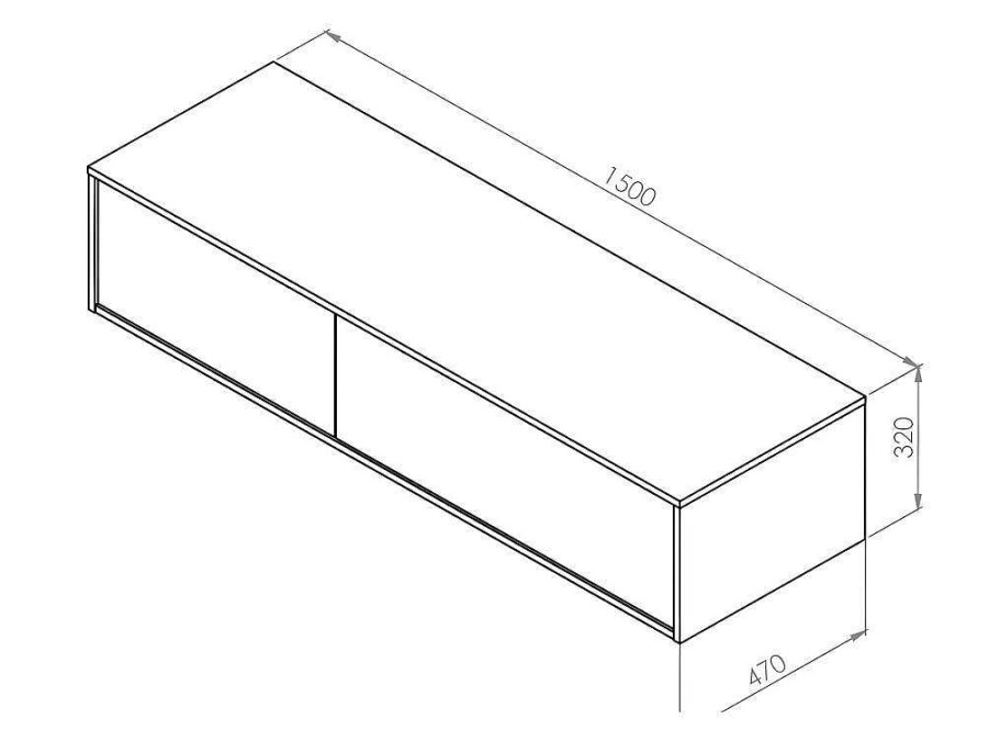 Vente-unique Dubbele Wastafel | Hangend Badkamermeubel Wit Met Dubbele Wastafel - L150 Cm - Isaure Ii