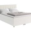 Ysmée Boxspringbed | Set Boxspring En Matras Met Hoofdeinde + Lattenbodem + Matras + Dekmatras Siero Van Ysmee - 160 X 200 Cm - Stof - Ivoor