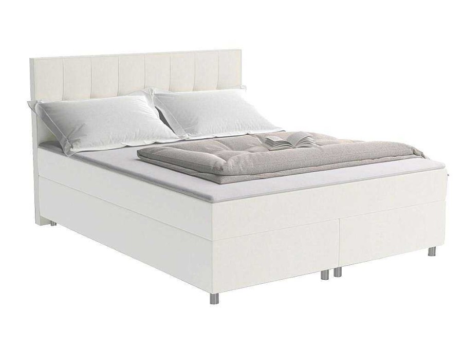 Ysmée Boxspringbed | Set Boxspring En Matras Met Hoofdeinde + Lattenbodem + Matras + Dekmatras Siero Van Ysmee - 160 X 200 Cm - Stof - Ivoor