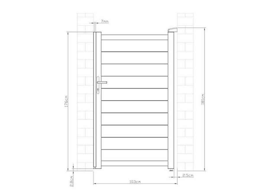 EXPERTLAND Hekjes & Poorten | Draaipoort Van Aluminium Antraciet - L103 X 181 Cm - Nazario