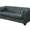 LINEA SOFA Set Zitbank + Fauteuil | Chesterfield Zitbank 3 + 2 + 1 Plaatsen Brenton 100% Buffelleer - Spaans Groen