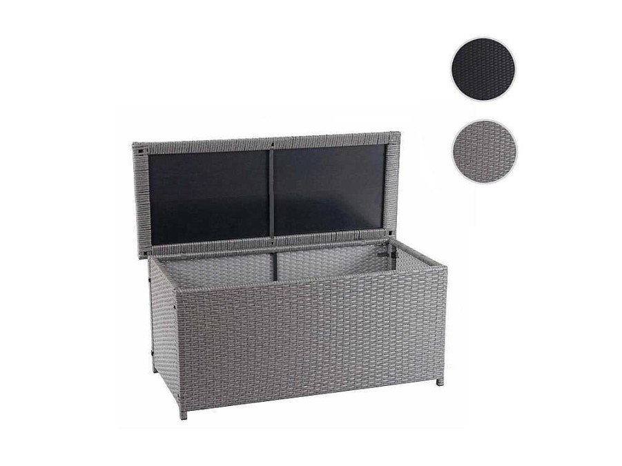 Vente-unique Tuinopslag | Kussenbox Van Polyrattan Mcw-D88 Iii, Basic Grijs, 63X135X52Cm 320L