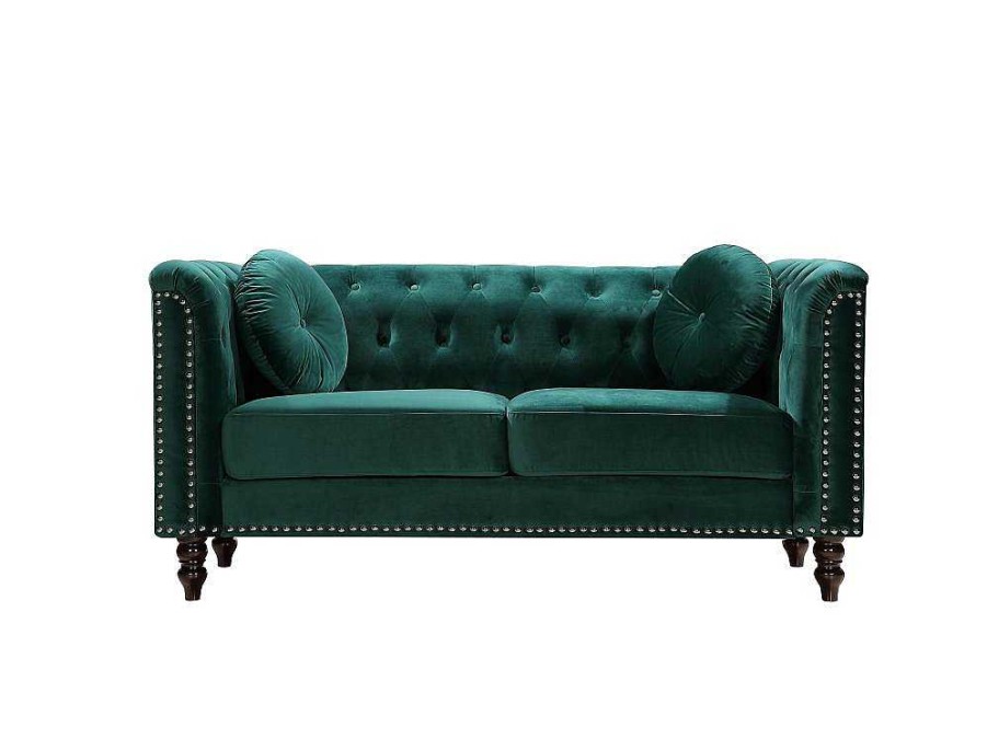 Vente-unique Chesterfield Zitbank | 2-Zitsbank Smaragdgroen Fluweel Turner