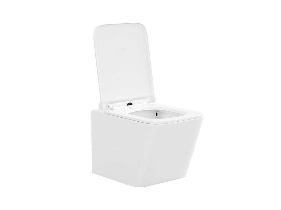 Vente-unique Hangend Toilet | Set Voor Witte Hang-Wc Met Decoratief Voorwandsysteem - Clemona