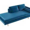 Vente-unique Chaise Longue | Chaise Longue Van Stof Kahel - Hoek Links - Eendblauw