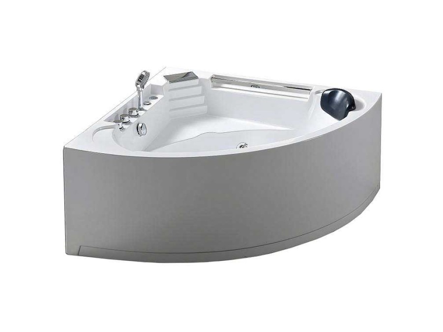 ELITESHOPPING Massagebad | Witte Hottub Voor 1 Persoon 135 X 135 Cm 6 Jets Sage