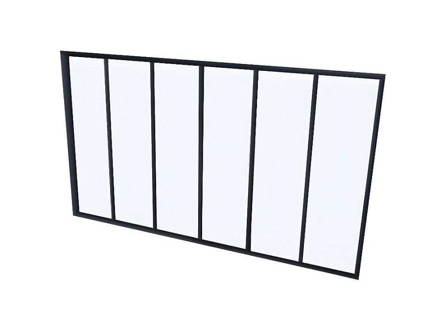 Vente-unique Glazen Binnenraam | Hoekraam Werkplaats Van Gepoedercoat Aluminium - L180 X B60 X H130 Cm - Zwart - Bayview