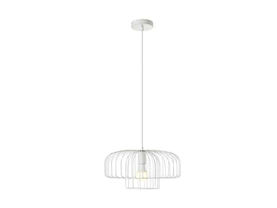 OZAIA Hanglamp | Hanglamp Met Draadstructuur Met Design-Stijl Van Metaal - D40 X H130 Cm - Wit - Andromaque