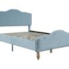 ModernLuxe Tweepersoonsbed | Volwassen Bed Bekleed Met Fluweel 140X200Cm - Met Verstelbaar Hoofdeinde - Blauw