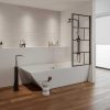 Shower & Design Badscherm | Douchescherm Met Draaisysteem Met Industriele Stijl - 70 X 140 Cm - Mat Zwart - Glas - Rivanon