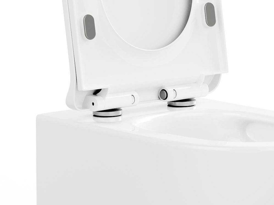 Vente-unique Hangend Toilet | Set Voor Hang-Wc Met Decoratief Voorwandsysteem - Glanzend Wit - Javoine