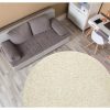 RugsX Tapijt Rond | Tapijt Soffi Rond Shaggy 5Cm Creme Cercle 120 Cm