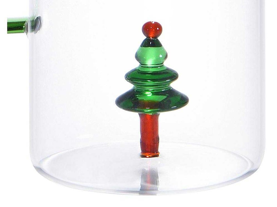 OZAIA Tafelservies | Karaf Met Kerstboom In Glas - Transparant En Groen - O14,5 X H24 - Mannie