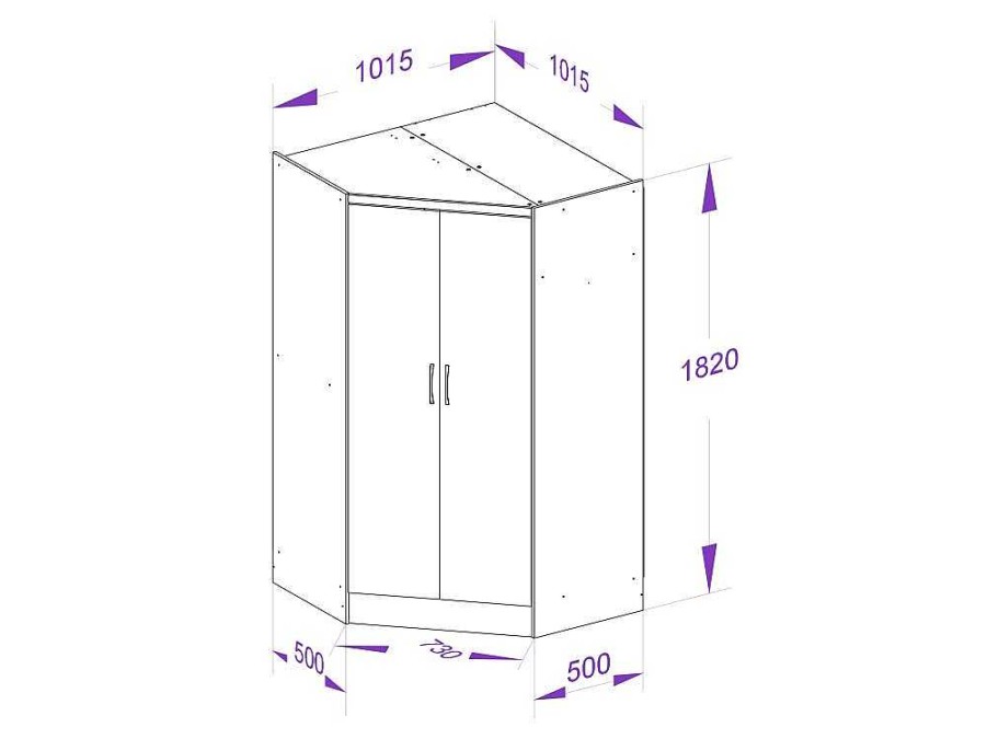 Vente-unique Kindermeubel | Hoekkast Met 2 Deuren - L101 Cm - Wit - Aurali