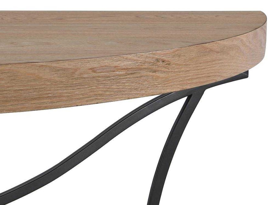 Vente-unique Sidetable | Sidetable In Mdf En Metaal - Houtlook En Zwart - Lolana