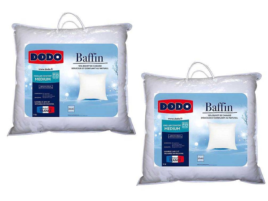 DODO Hoofdkussen | Set 2 Hoofdkussens Dodo Natuurlijke Dons Baffin - 65X65 Cm