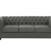 Vente-unique Chesterfield Zitbank | Driezitsbank Van Buffelleer Chesterfield - Grijs