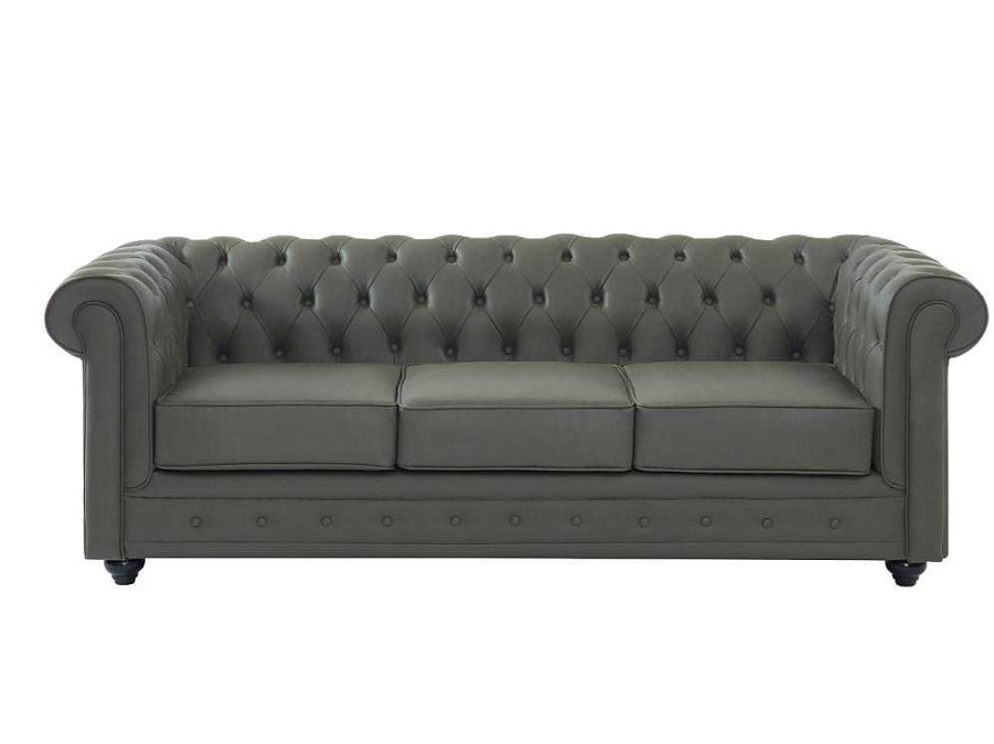 Vente-unique Chesterfield Zitbank | Driezitsbank Van Buffelleer Chesterfield - Grijs