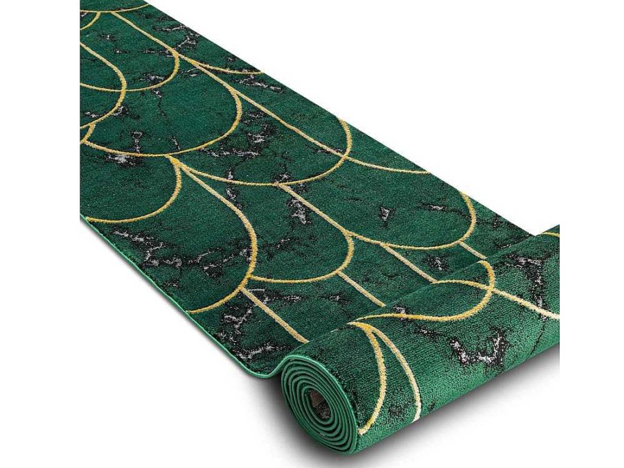 RugsX Gangtapijt | Tapijtloper Emerald Exclusief 1016 Glamour, Stijlvol Art Deco, Marmer 80X210 Cm