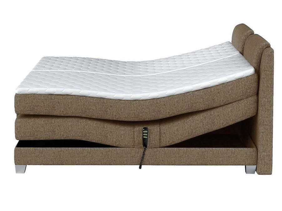 Palacio Tweepersoonsbed | Set Boxspring Hoofdbord + Elektrische Bedbodem + Matras + Topmatras Castel Van Palacio - 2X90X200Cm - Beige Stof