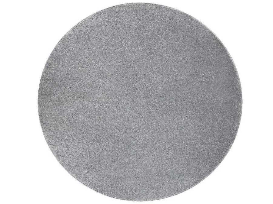 RugsX Tapijt Rond | Tapijt Softy Cirkel Uniform, Enkele Kleur Grijs Cercle 200 Cm