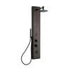 Shower & Design Douchekolom | Zwarte Douchekolom Met Massagestralen Met Houten Decoratie - H127 X L48,5 Cm - Ubala