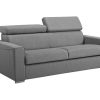 Vente-unique Speciale Modellen Zitbanken & Fauteuils | Driezits Express Bedbank Vizir Van Stof - Grijs - Slaapafmeting 140 Cm - Matras 18 Cm